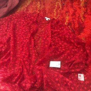Red lace star cardigan
